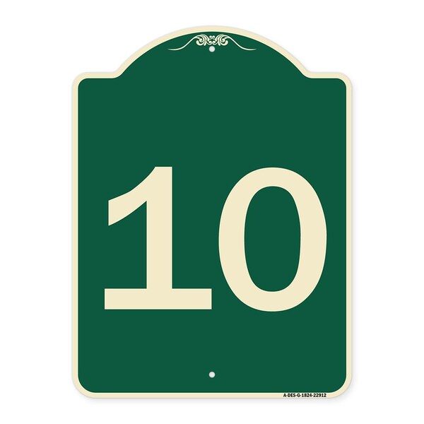 Signmission Sign with Number 10 Heavy-Gauge Aluminum Architectural Sign, 24" x 18", G-1824-22912 A-DES-G-1824-22912 - main